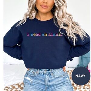 Alani Navy Graphic Sweatshirt